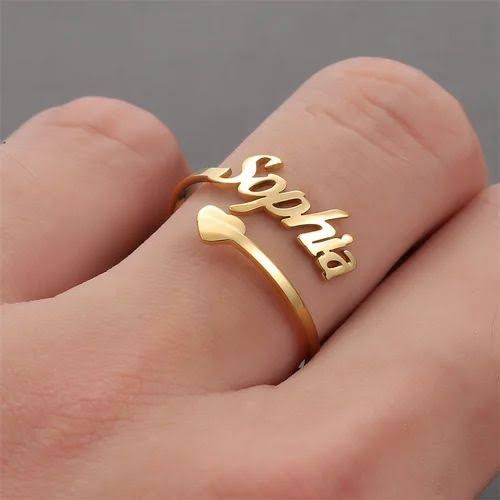 Personalized Name Ring with Heart