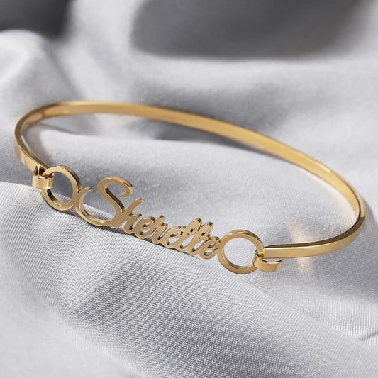 Custom Name Bracelet with Round Loops