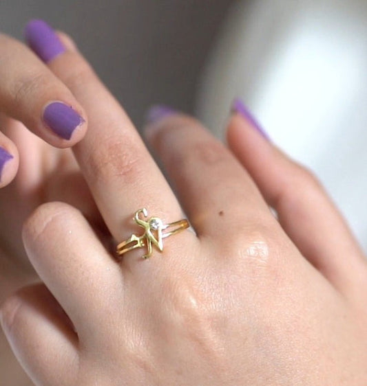 Elegant Dual Letter Gold Ring – Your Signature Style