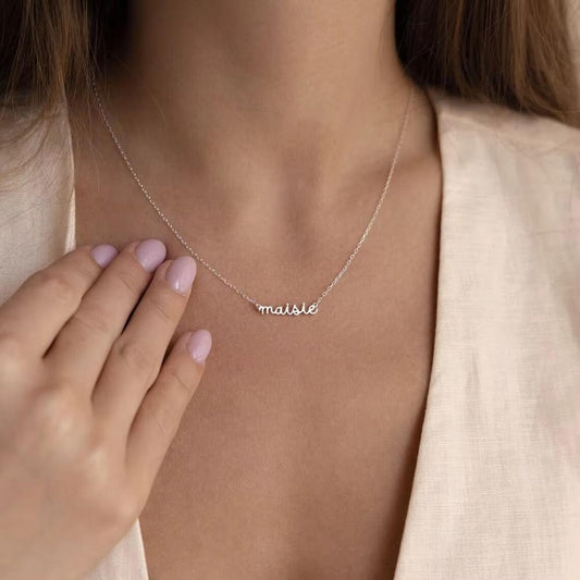 Personalized Name Necklace Customized Small Letter Necklace Minimalist Delicate Charm Jewelry Gift for Her