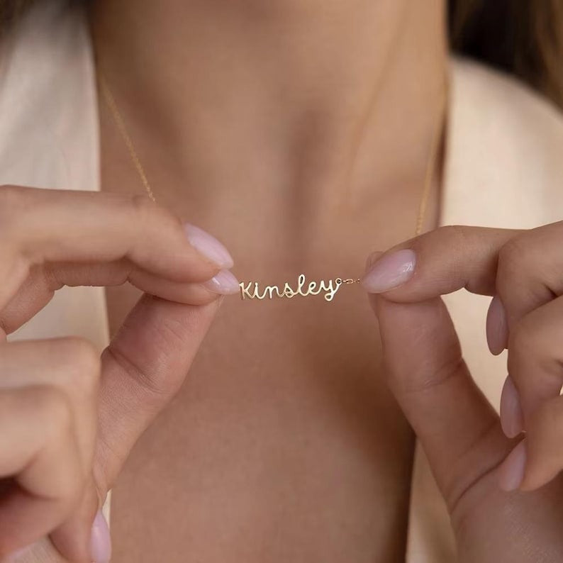 Personalized Name Necklace Customized Small Letter Necklace Minimalist Delicate Charm Jewelry Gift for Her